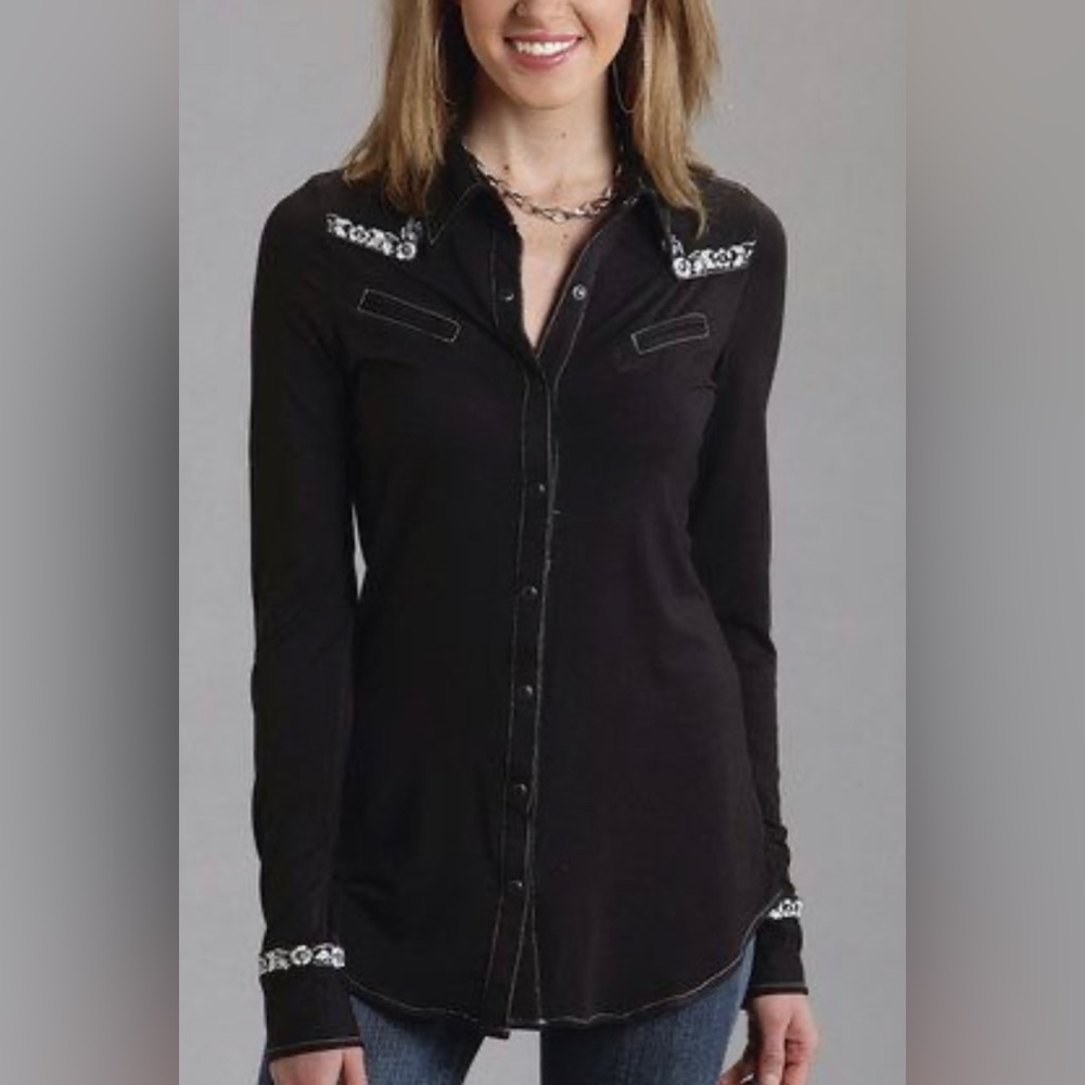 Stetson Women's Embroidered Long Sleeve Snap Western Shirt